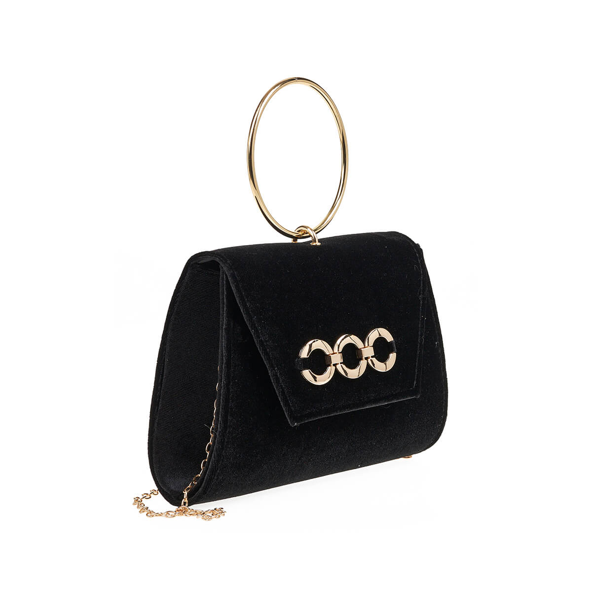 VERDE ΓΥΝΑΙΚΕΙΟ ΑΜΠΙΓΙΕ ΤΣΑΝΤΑΚΙ 01-1880 ΒΕΛΟΥΔΟ ΜΑΥΡΟ/ΧΡΥΣΟ