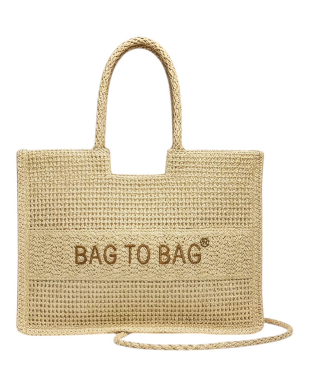 Ψάθινη τσάντα ώμου XY-2630 – Apricot