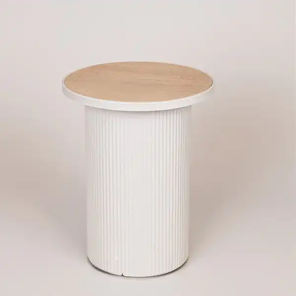 ΤΡΑΠΕΖΙ BOHΘΗΤΙΚΟ ΜΕΤΑΛΛΟ-ΞΥΛΟ ΛΕΥΚΟ 36x36x46cm