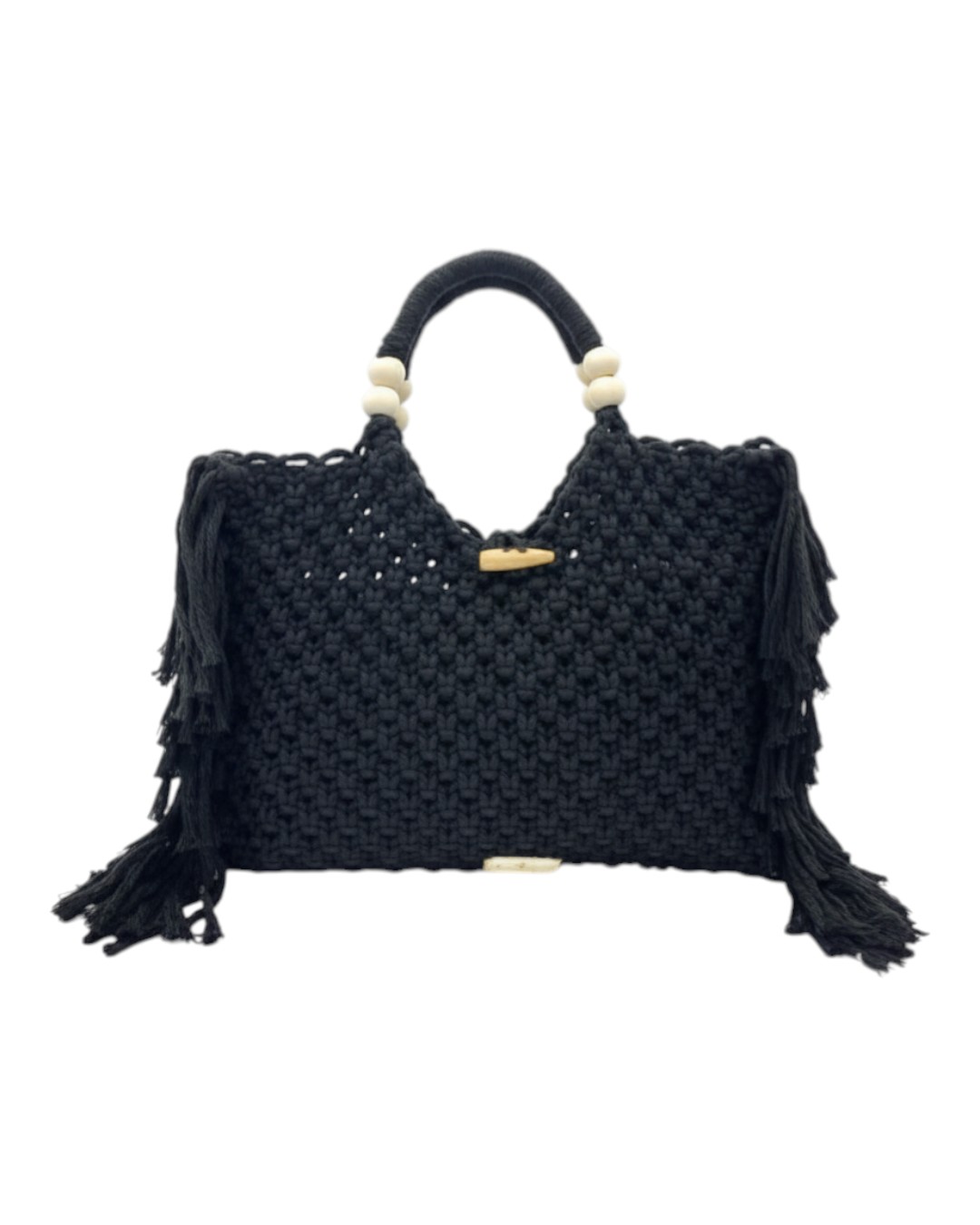 Ψάθινη τσάντα χειρός CN26010 – Μαύρο