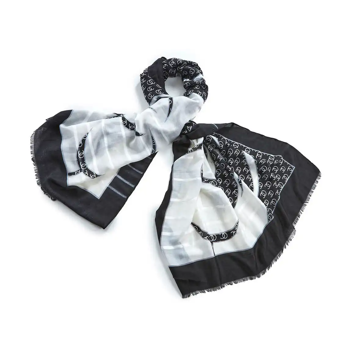 Verde Γυναικεία εσάρπα 180*90 cm 03-2263 Μαύρο