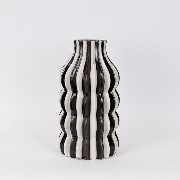 ΒΑΖΟ ΚΕΡΑΜΙΚO ΜΑΥΡΟ – ΛΕΥΚΟ 21x21x38cm