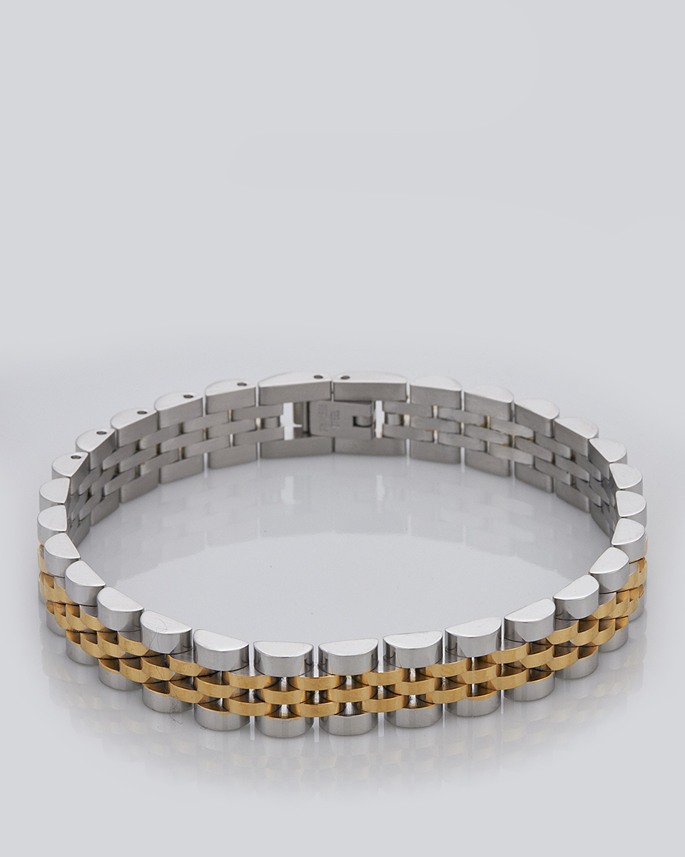 Sequoia Aνδρικό Βραχιόλι χειροπέδα από ανοξείδωτο ατσάλι χρυσο/ασημί SE-B038 Sequoia Aνδρικό Βραχιόλι χειροπέδα από ανοξείδωτο ατσάλι χρυσο/ασημί SE-B038