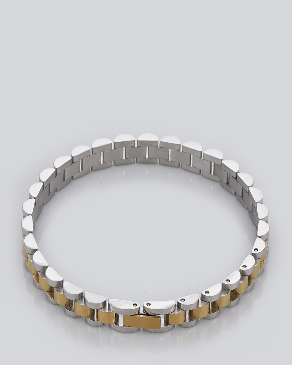 Sequoia Aνδρικό Βραχιόλι χειροπέδα από ανοξείδωτο ατσάλι ασημί/χρυσό SE-B039 Sequoia Aνδρικό Βραχιόλι χειροπέδα από ανοξείδωτο ατσάλι ασημί/χρυσό SE-B039