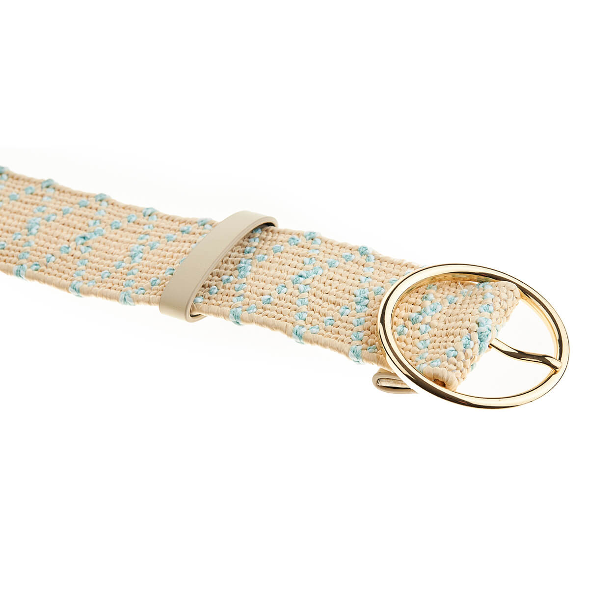 Verde Γυναικεία ζώνη 04-0692 Ψάθινη 105CM ΓΑΛΑΖΙΟ