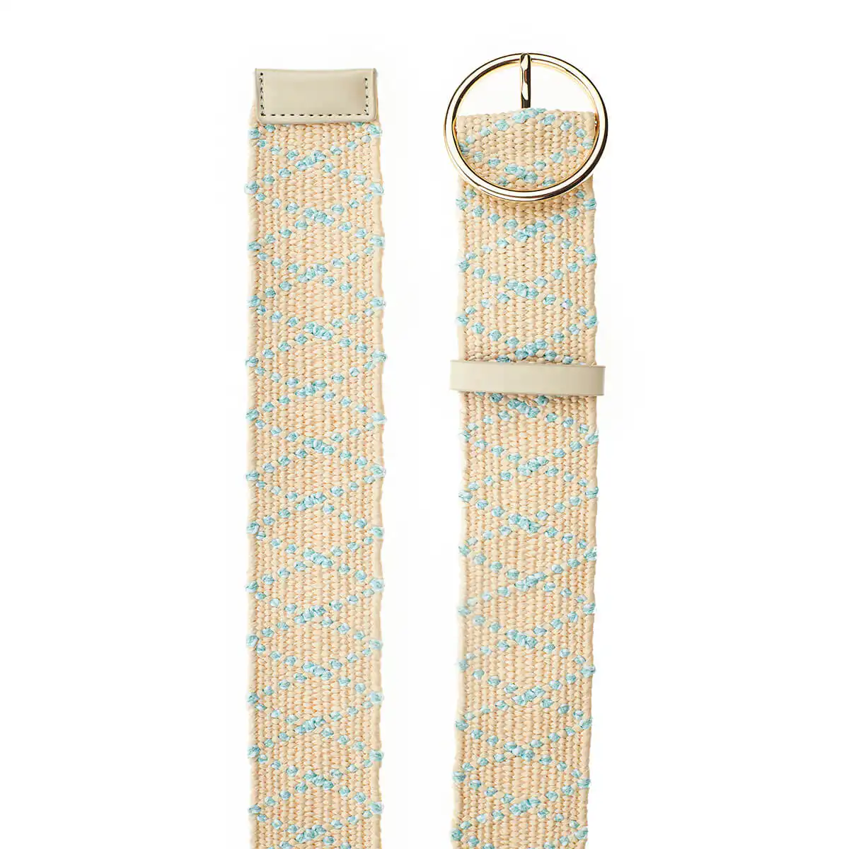 Verde Γυναικεία ζώνη 04-0692 Ψάθινη 105CM ΓΑΛΑΖΙΟ