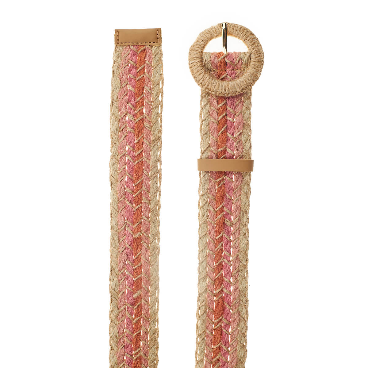 Verde Γυναικεία ζώνη 04-0695 Ψάθινη 105CM ΡΟΖ/ΠΟΡΤΟΚΑΛΙ