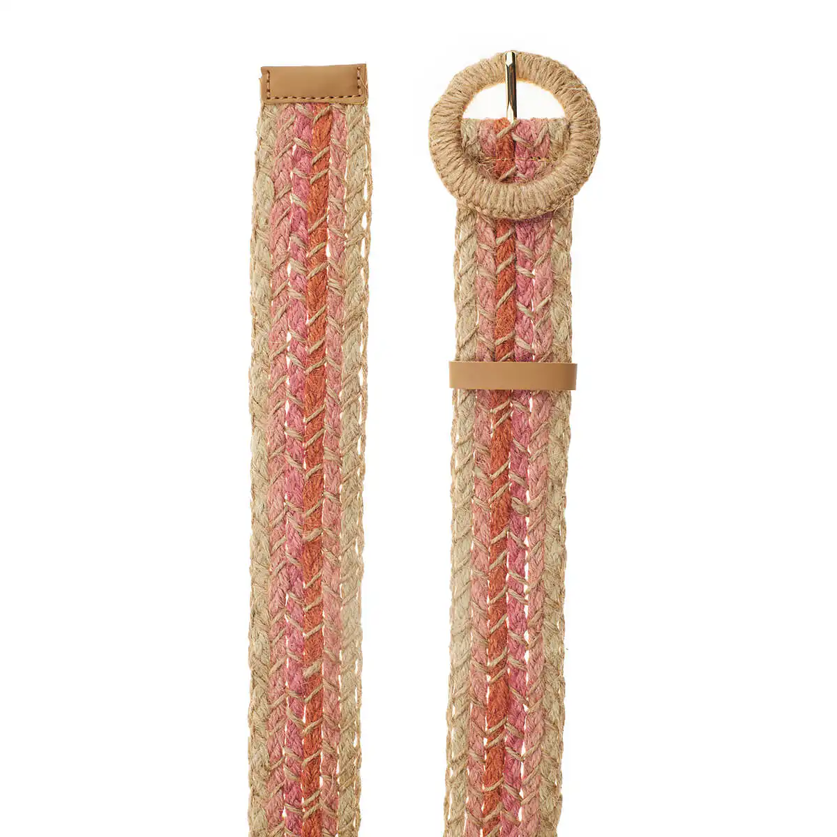 Verde Γυναικεία ζώνη 04-0695 Ψάθινη 105CM ΡΟΖ/ΠΟΡΤΟΚΑΛΙ