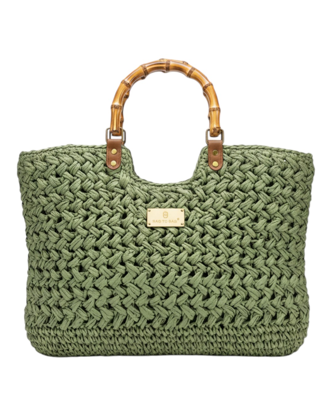 Ψάθινη τσάντα ώμου XY-2632 – Πράσινο