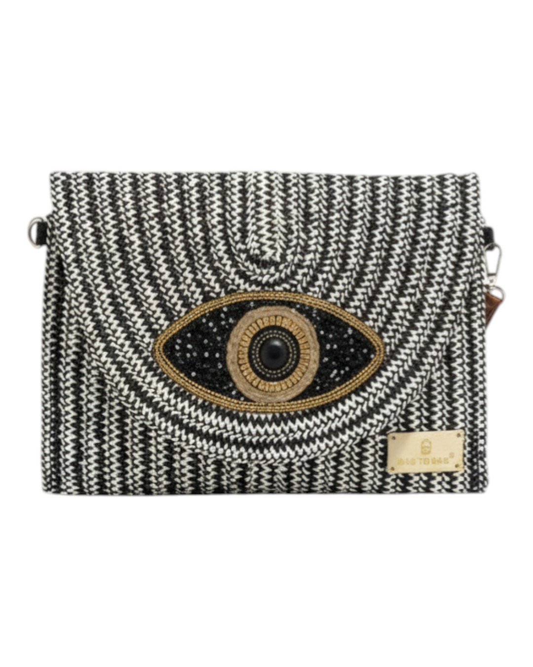 Ψάθινη τσάντα χειρός XY-2607 – Μαύρο