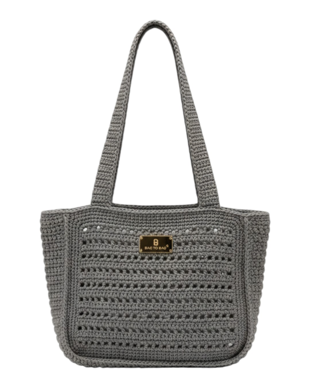 Ψάθινη τσάντα ώμου XY-2659 – Γκρι