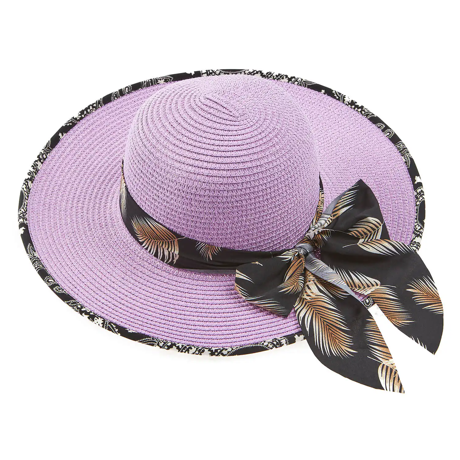 Verde ψάθινο γυναικείο καπέλο 05-0699 Λιλά