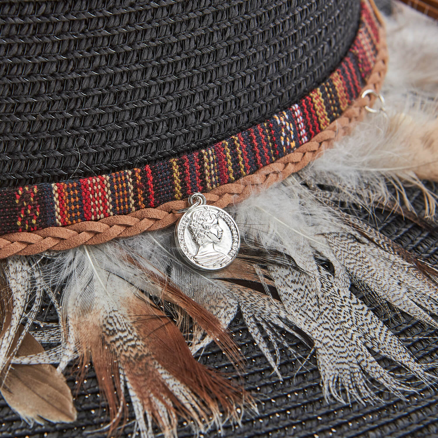 Verde ψάθινο γυναικείο καπέλο 05-0728 Μαύρο