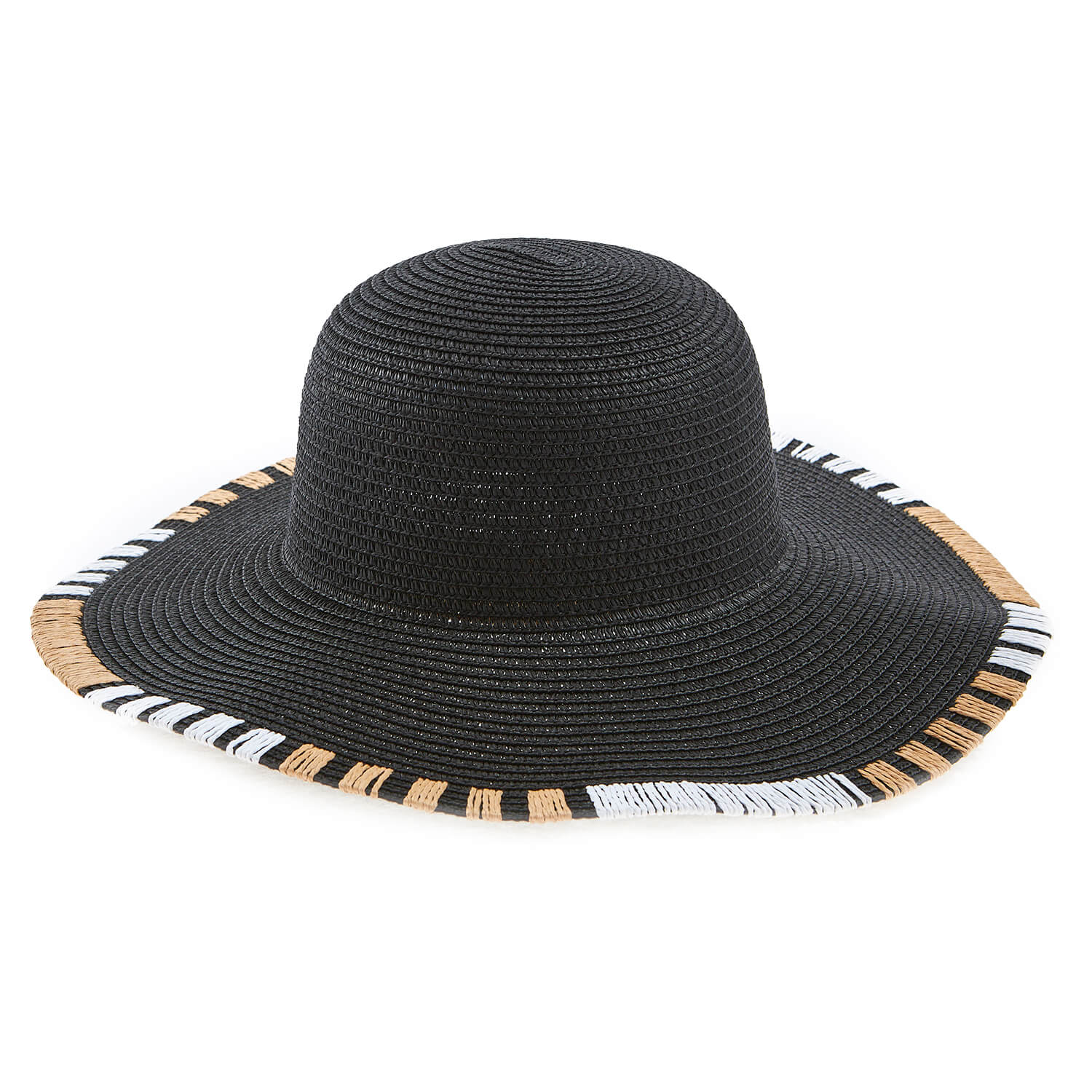 Verde ψάθινο γυναικείο καπέλο 05-0734 Μαύρο