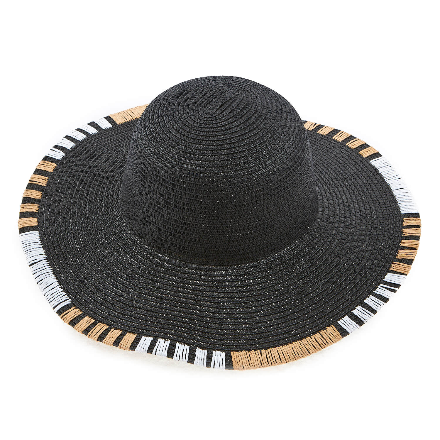 Verde ψάθινο γυναικείο καπέλο 05-0734 Μαύρο