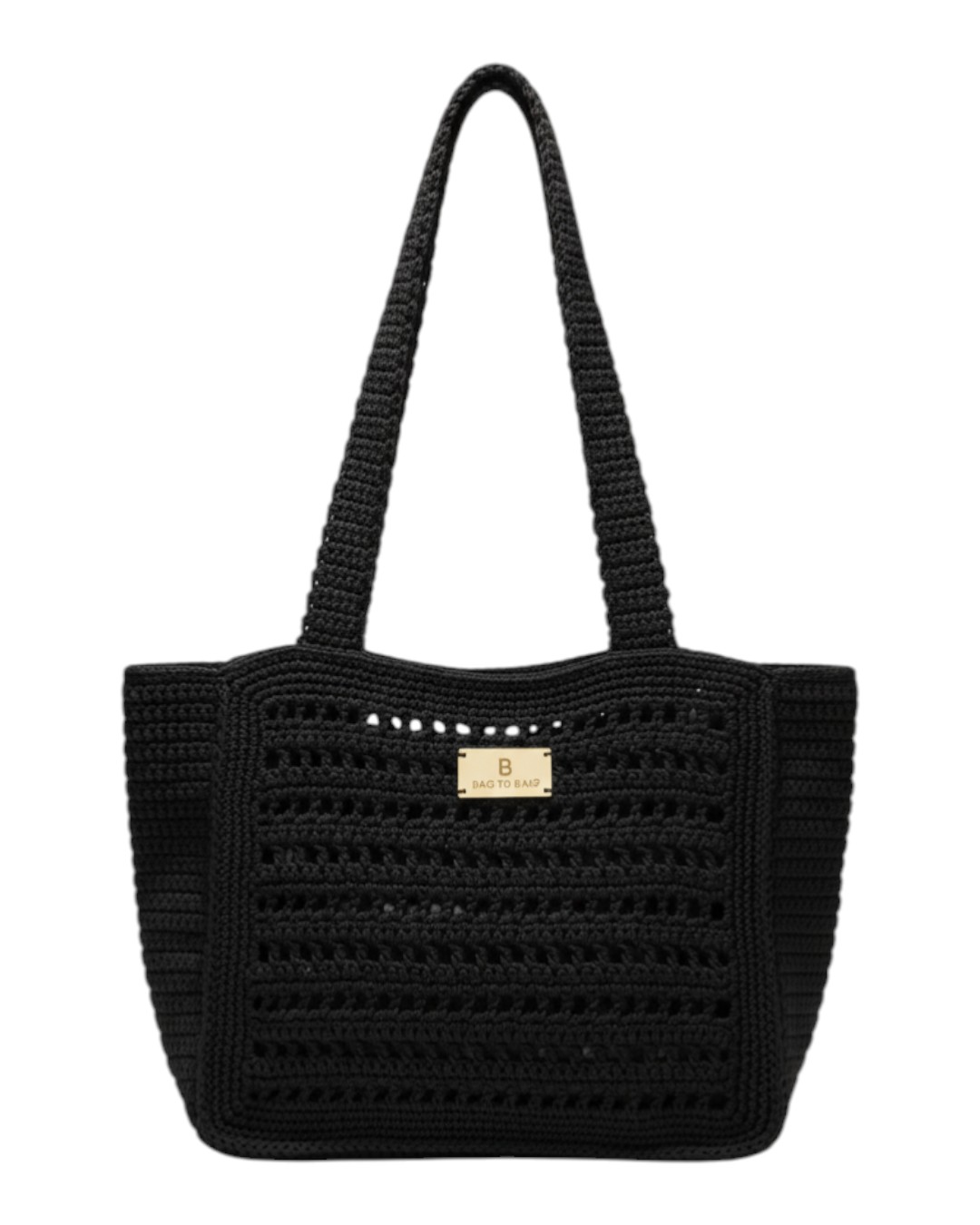 Ψάθινη τσάντα ώμου XY-2659 – Μαύρο