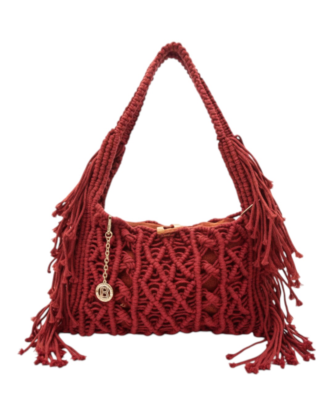 Ψάθινη τσάντα ώμου CN26009 – Κόκκινο