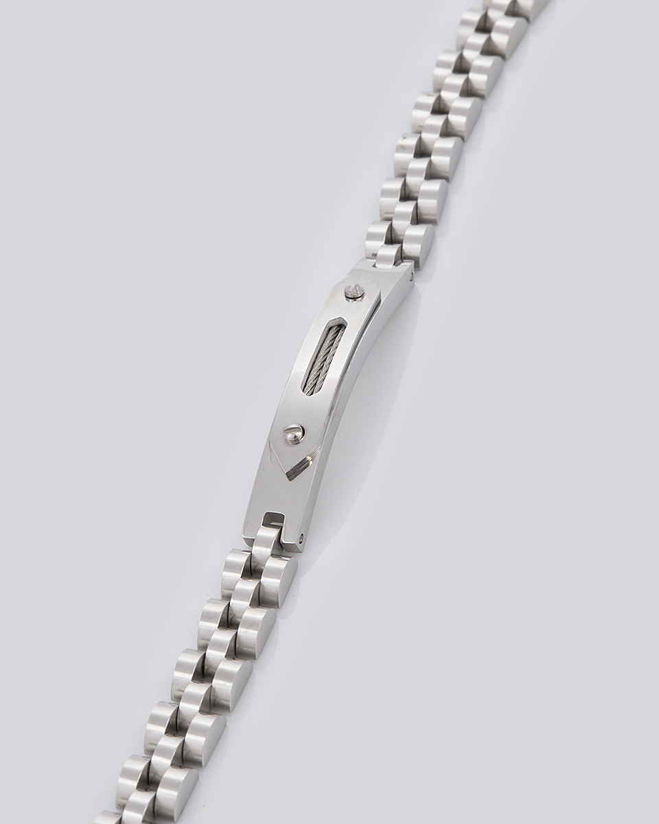 Sequoia Aνδρικό Βραχιόλι χειροπέδα από ανοξείδωτο ατσάλι ασημί SE-052-SL