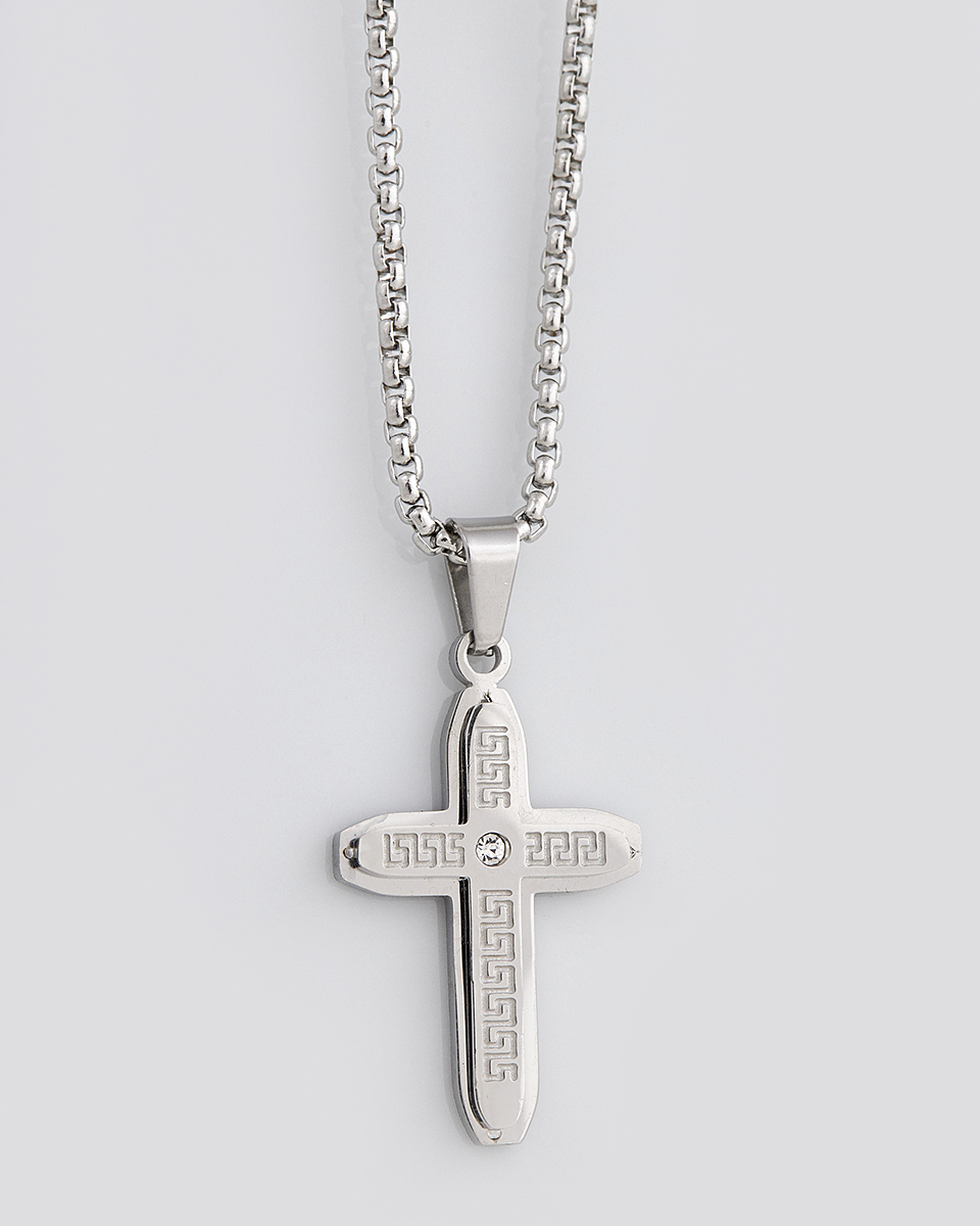 Sequoia Κολιέ σταυρός ανδρικός από ανοξείδωτο ατσάλι SE-K053-BK Sequoia Κολιέ σταυρός ανδρικός από ανοξείδωτο ατσάλι SE-K053-BK