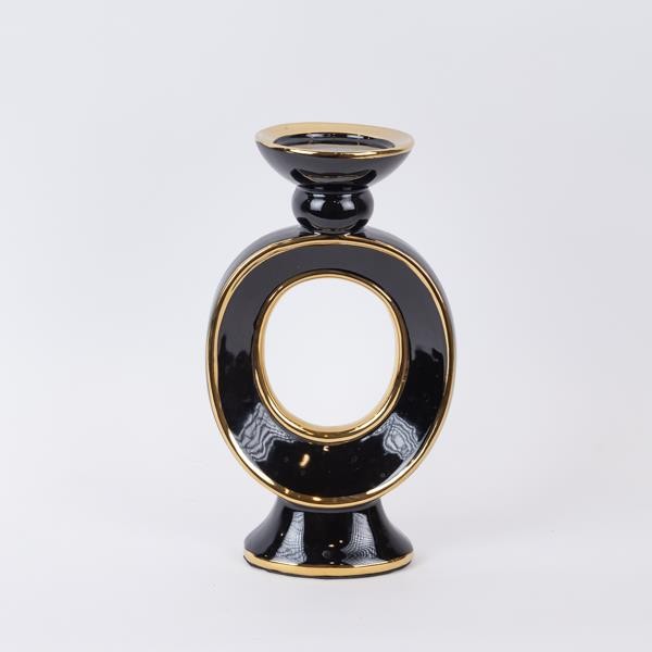 ΚΗΡΟΠΗΓΙΟ ΚΕΡΑΜΙΚΟ ΜΑΥΡΟ-ΧΡΥΣΟ 16.8×10.5×29.3cm