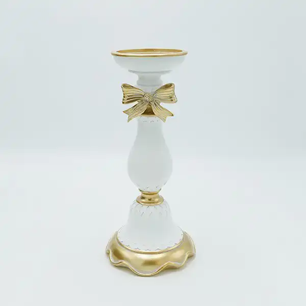 ΚΗΡΟΠΗΓΙΟ ΜΕ ΦΙΟΓΚΟ ΠΟΛΥΡΕΖΙΝ ΛΕΥΚΟ-ΧΡΥΣΟ 11.8×11.8×26.5cm