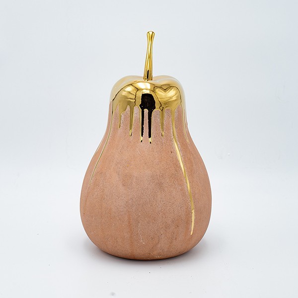 ΔΙΑΚΟΣΜΗΤΙΚΟ ΑΧΛΑΔΙ ΚΡΕΜ-ΧΡΥΣΟ 17.5×17.5×30.5cm