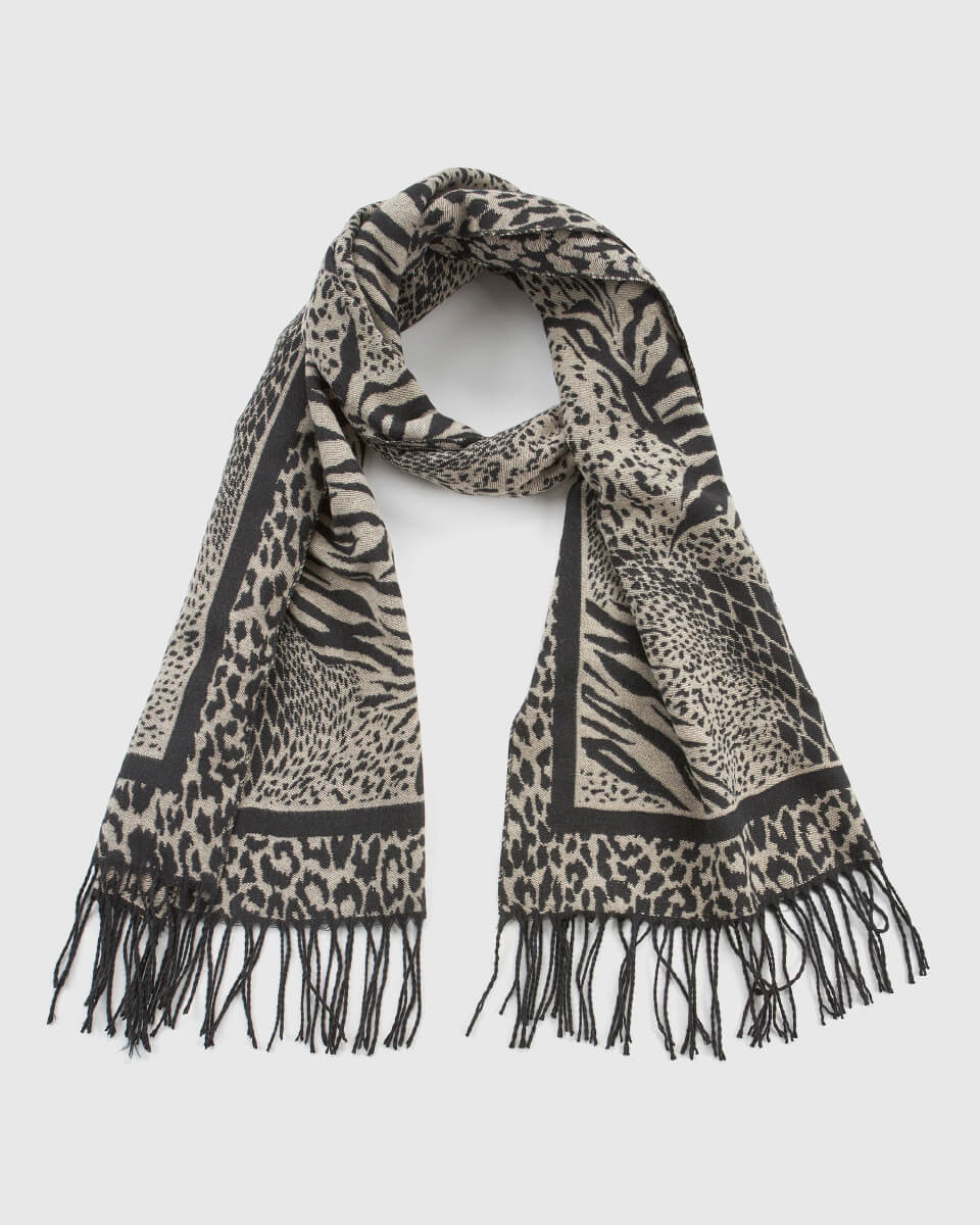 VERDE ΓΥΝΑΙΚΕΙΟ ΚΑΣΚΟΛ 06-0001334 ANIMAL PRINT ΜΑΥΡΟ VERDE ΓΥΝΑΙΚΕΙΟ ΚΑΣΚΟΛ 06-0001334 ANIMAL PRINT ΜΑΥΡΟ