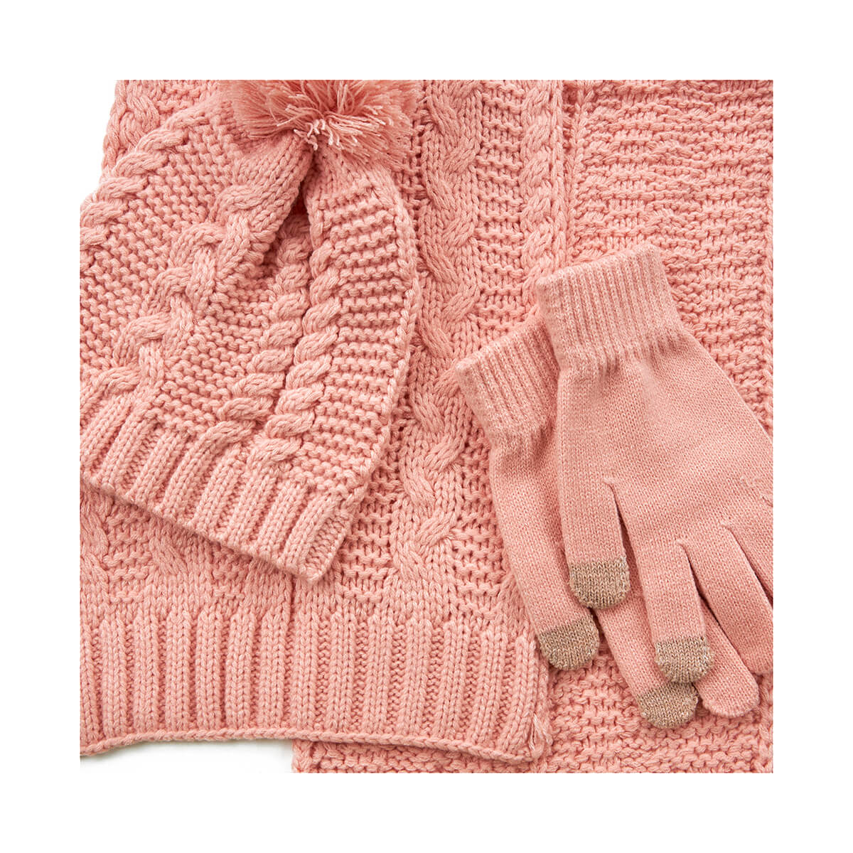 VERDE ΓΥΝΑΙΚΕΙΟ ΚΑΣΚΟΛ +VERDE ΓΥΝΑΙΚΕΙΟΣ ΣΚΟΥΦΟΣ+VERDE ΓΥΝΑΙΚΕΙA ΓΑΝΤΙΑ 06-1266 ΑΚΡΥΛΙΚΟ ΡΟΖ