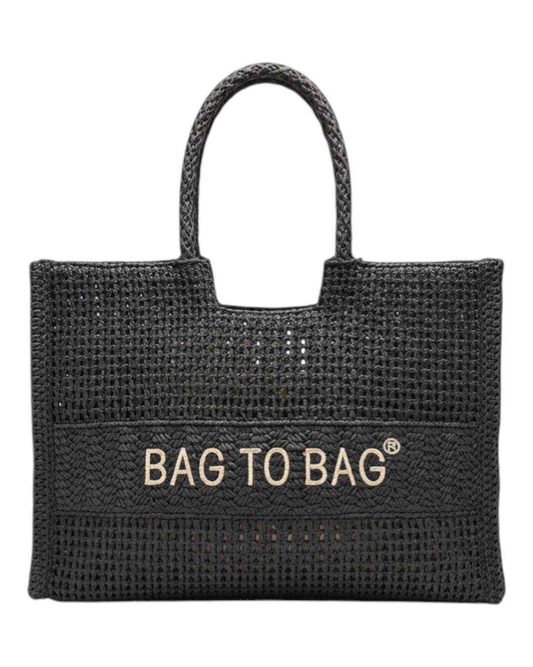 Ψάθινη τσάντα ώμου XY-2630 – Μαύρο