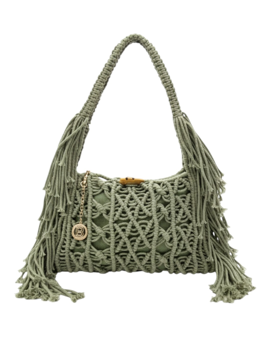 Ψάθινη τσάντα ώμου CN26009 – Πράσινο