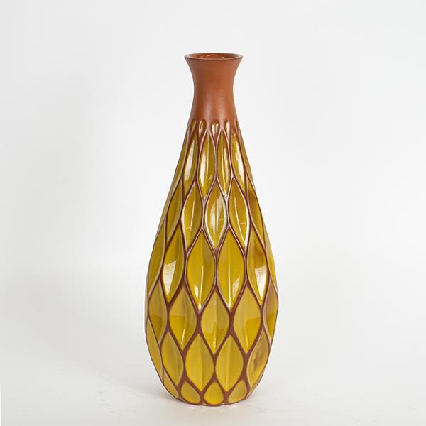 ΒΑΖΟ ΚΕΡΑΜΙΚΟ ΤΕΡΑΚΟΤΑ – ΚΙΤΡΙΝΟ 14.5×14.5x37cm