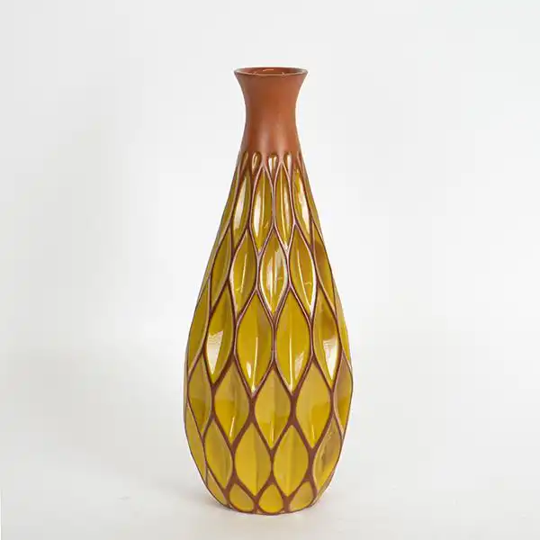 ΒΑΖΟ ΚΕΡΑΜΙΚΟ ΤΕΡΑΚΟΤΑ – ΚΙΤΡΙΝΟ 14.5×14.5x37cm
