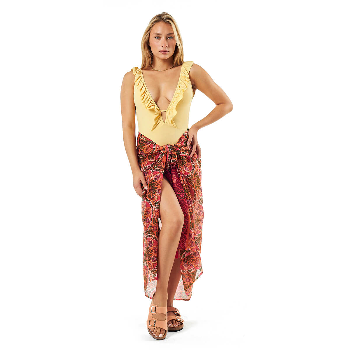 Verde Γυναικείο Παρεο 08-0101 Βαμβακερό Πολύχρωμο