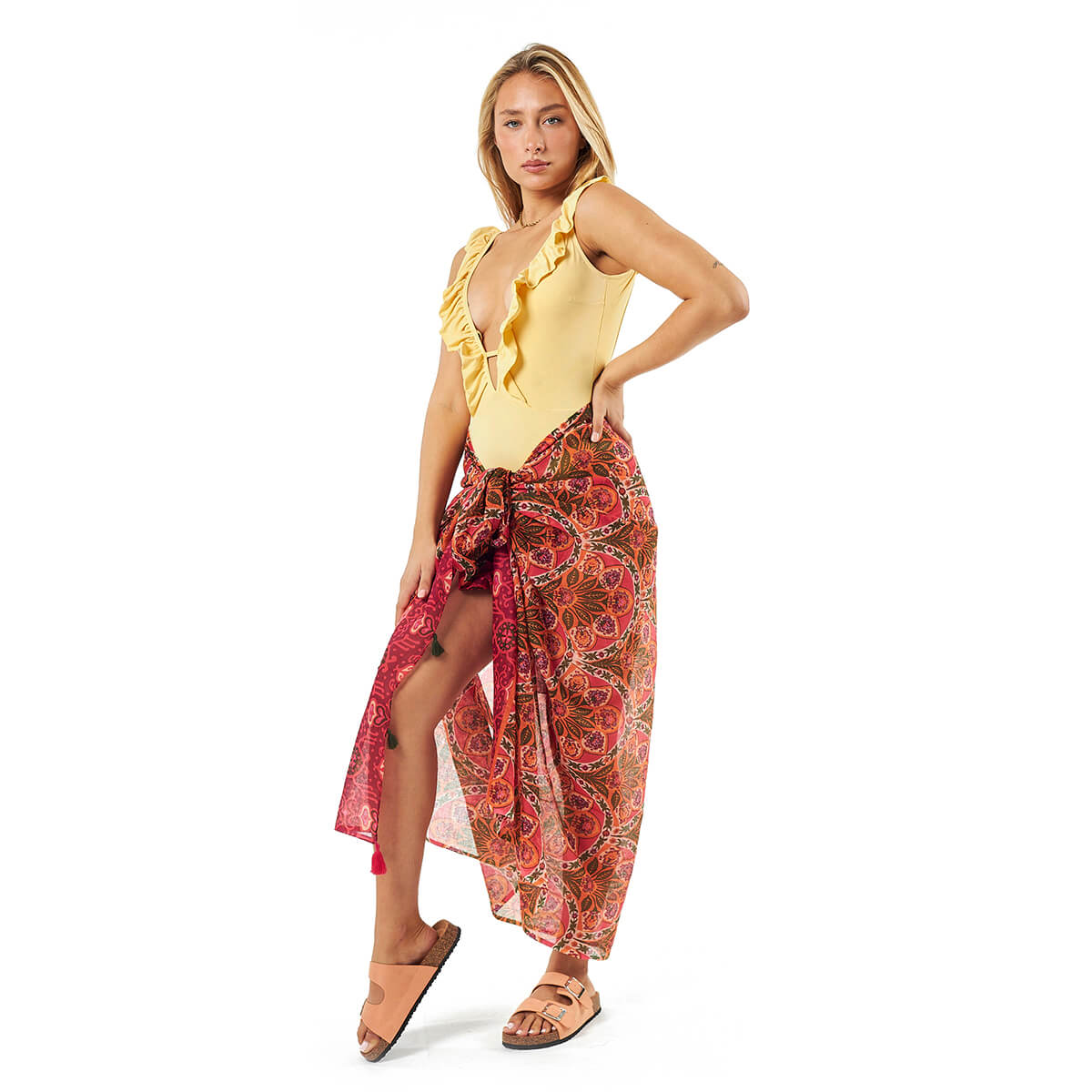 Verde Γυναικείο Παρεο 08-0101 Βαμβακερό Πολύχρωμο