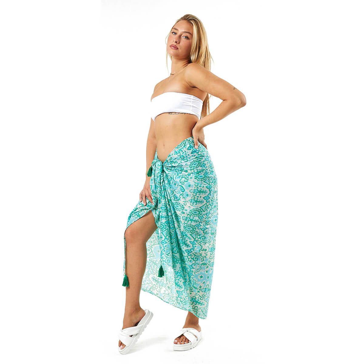 Verde Γυναικείο Παρεο 08-0104 Βαμβακερό Τιρκουάζ Verde Γυναικείο Παρεο 08-0104 Βαμβακερό Τιρκουάζ