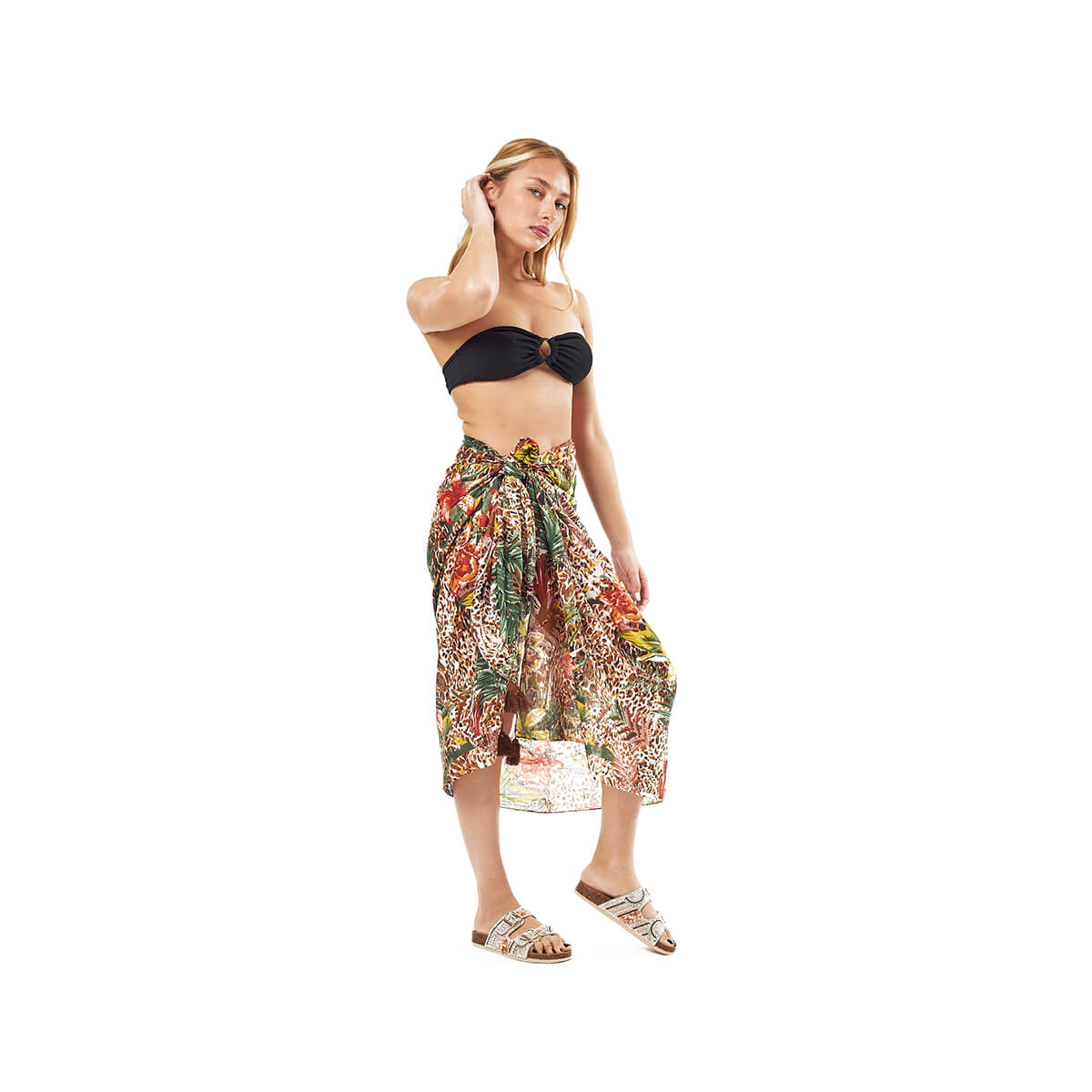 Verde Γυναικείο Παρεο 08-0107 Βαμβακερό Πορτοκαλί