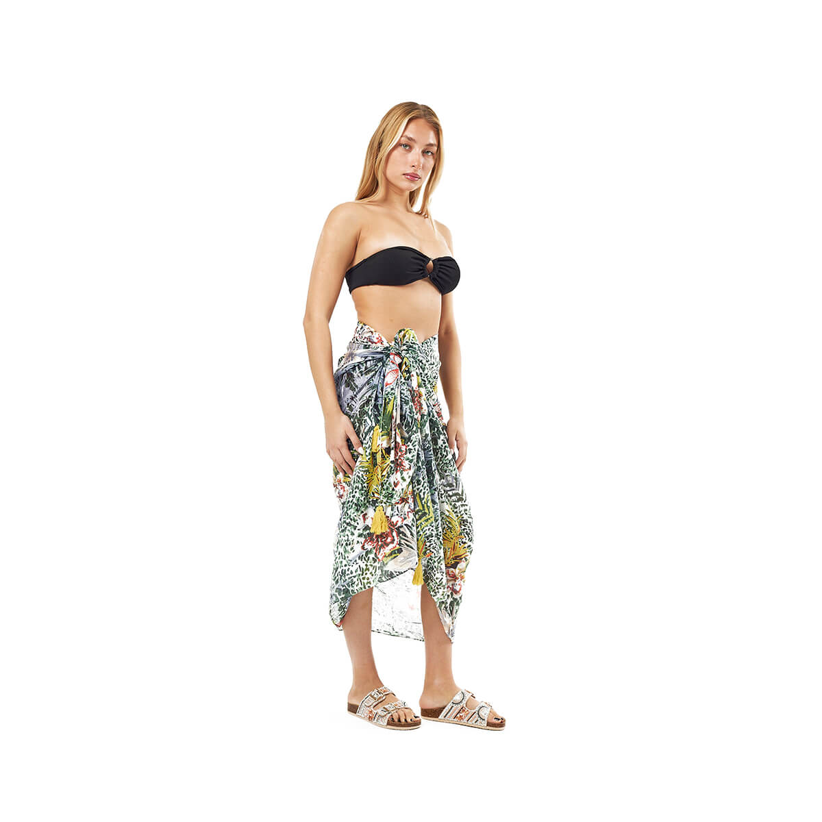 Verde Γυναικείο Παρεο 08-0107 Βαμβακερό Κίτρινο