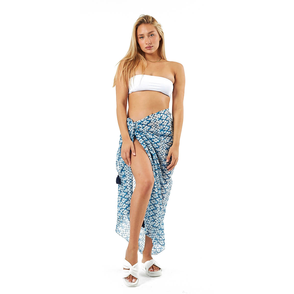 Verde Γυναικείο Παρεο 08-0108 Βαμβακερό Μπλε