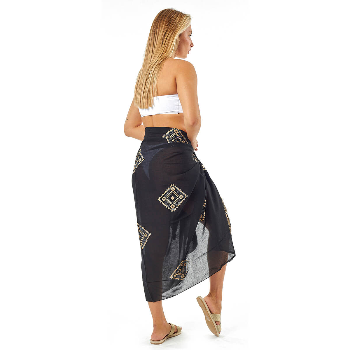 Verde Γυναικείο Παρεο 08-0110 Βαμβακερό Μαύρο Verde Γυναικείο Παρεο 08-0110 Βαμβακερό Μαύρο