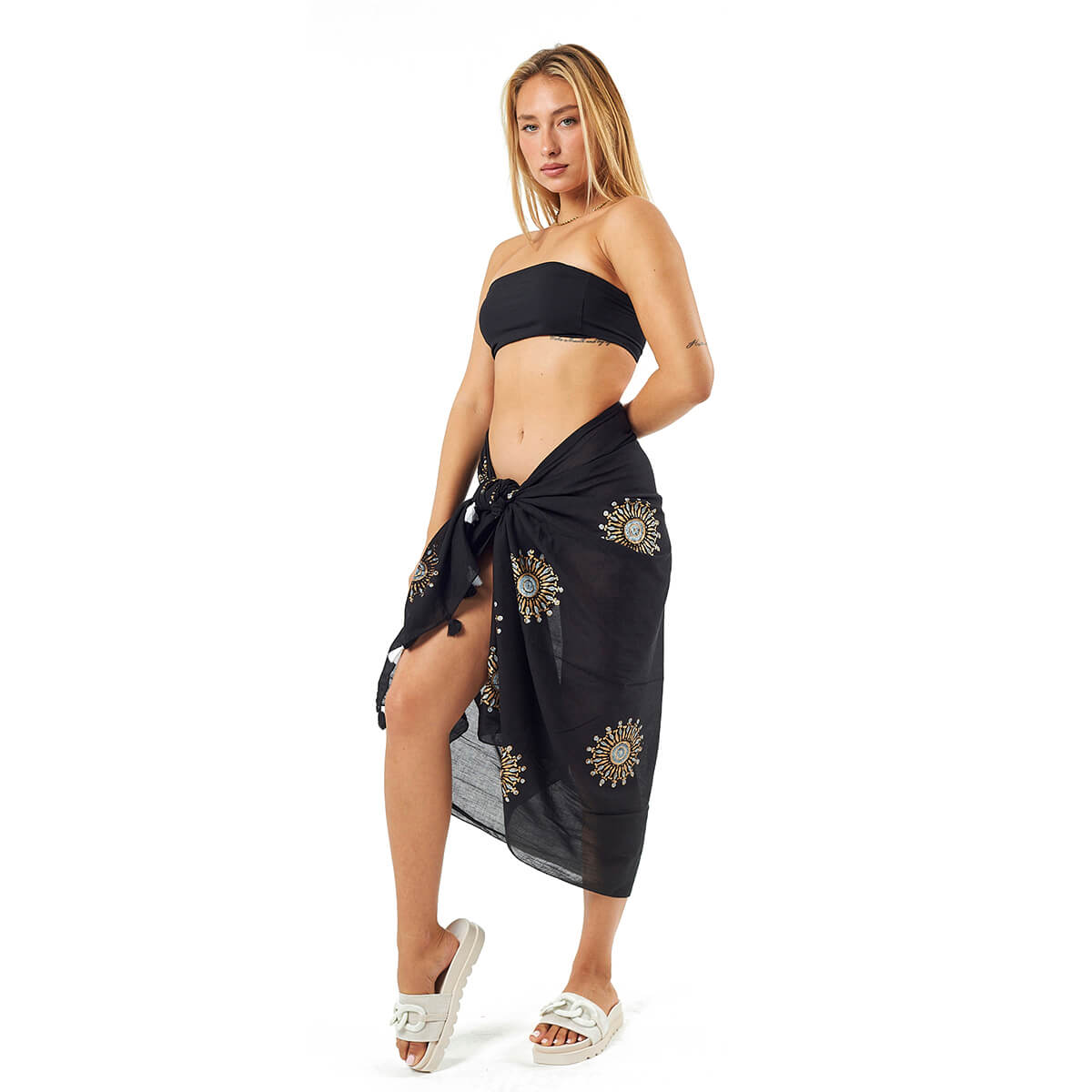 Verde Γυναικείο Παρεο 08-0111 Βαμβακερό Μαύρο Verde Γυναικείο Παρεο 08-0111 Βαμβακερό Μαύρο