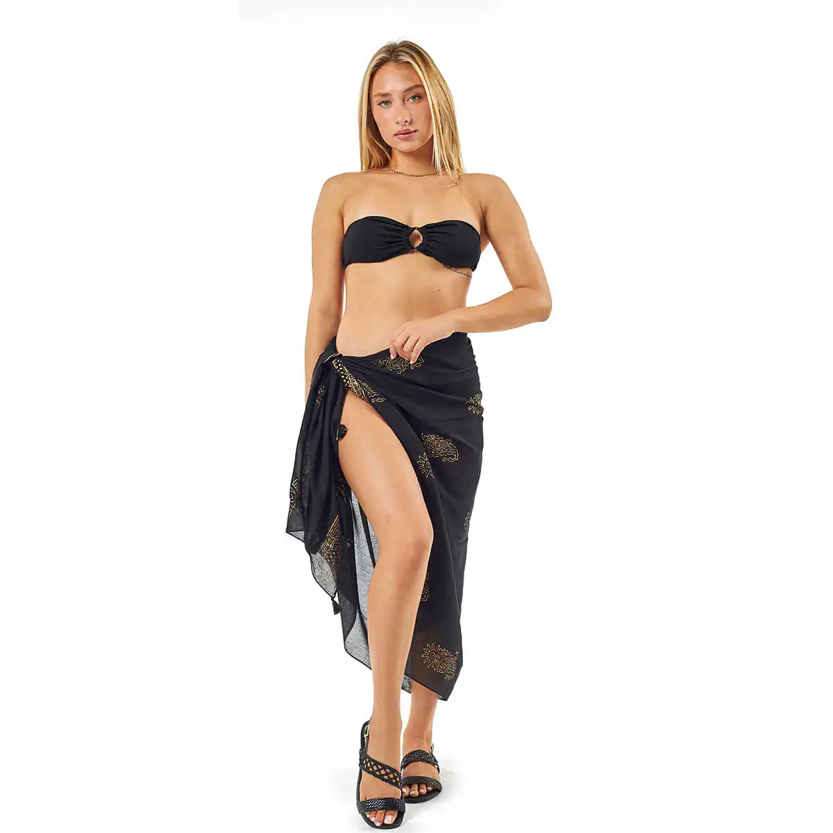 Verde Γυναικείο Παρεο 08-0114 Βαμβακερό Μαύρο Verde Γυναικείο Παρεο 08-0114 Βαμβακερό Μαύρο