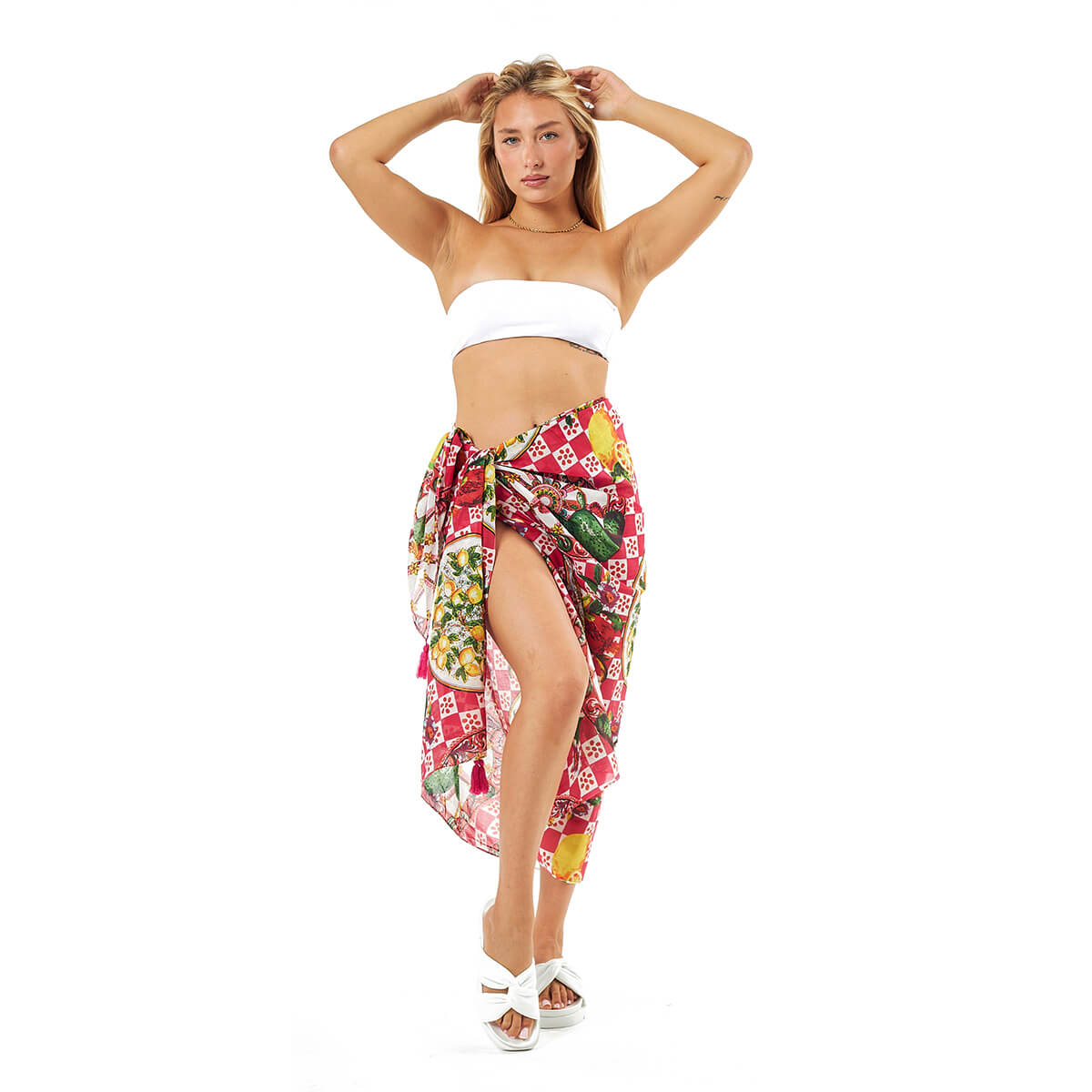 Verde Γυναικείο Παρεο 08-0115 Βαμβακερό Φούξια