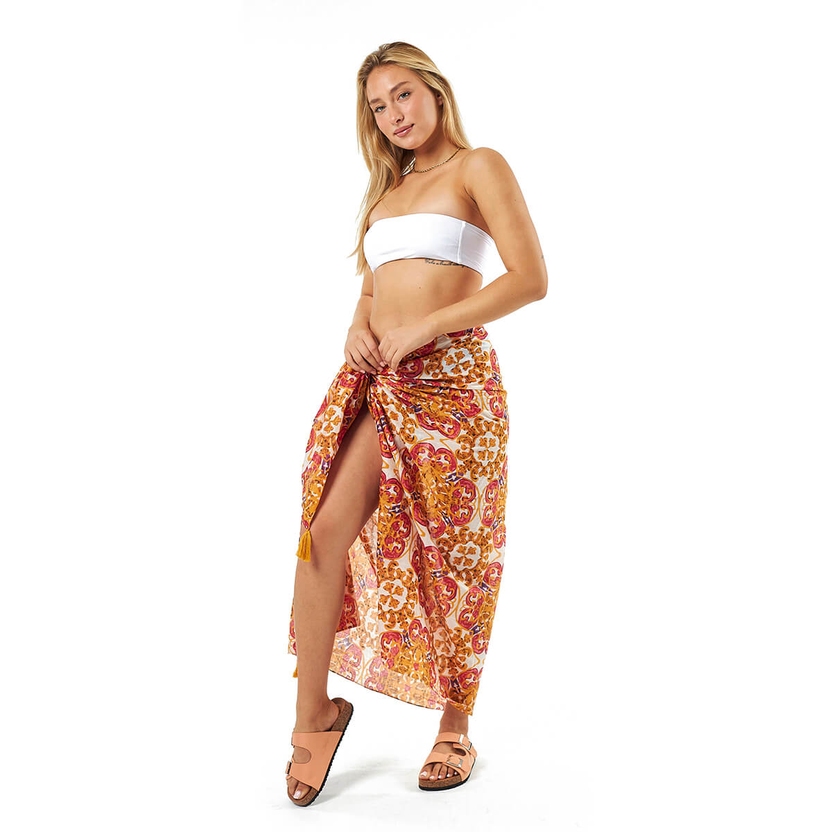 Verde Γυναικείο Παρεο 08-0117 Βαμβακερό Καμηλό