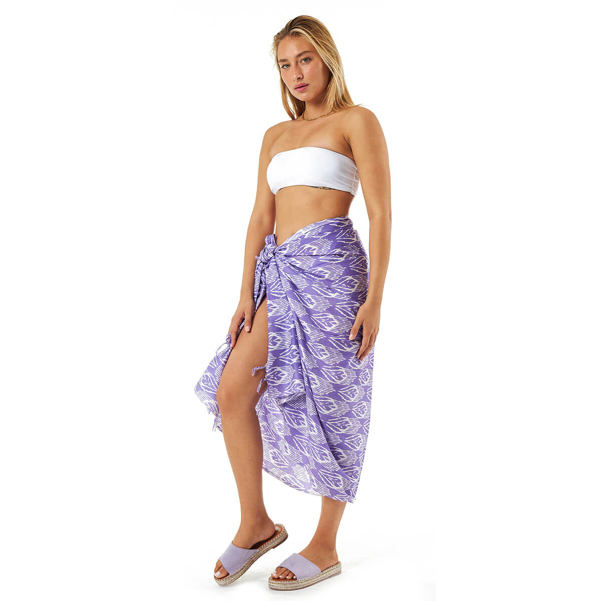 Verde Γυναικείο Παρεο 08-0147 Βαμβακερό Μωβ