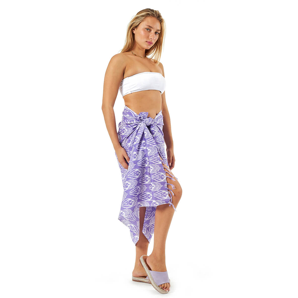 Verde Γυναικείο Παρεο 08-0147 Βαμβακερό Μωβ