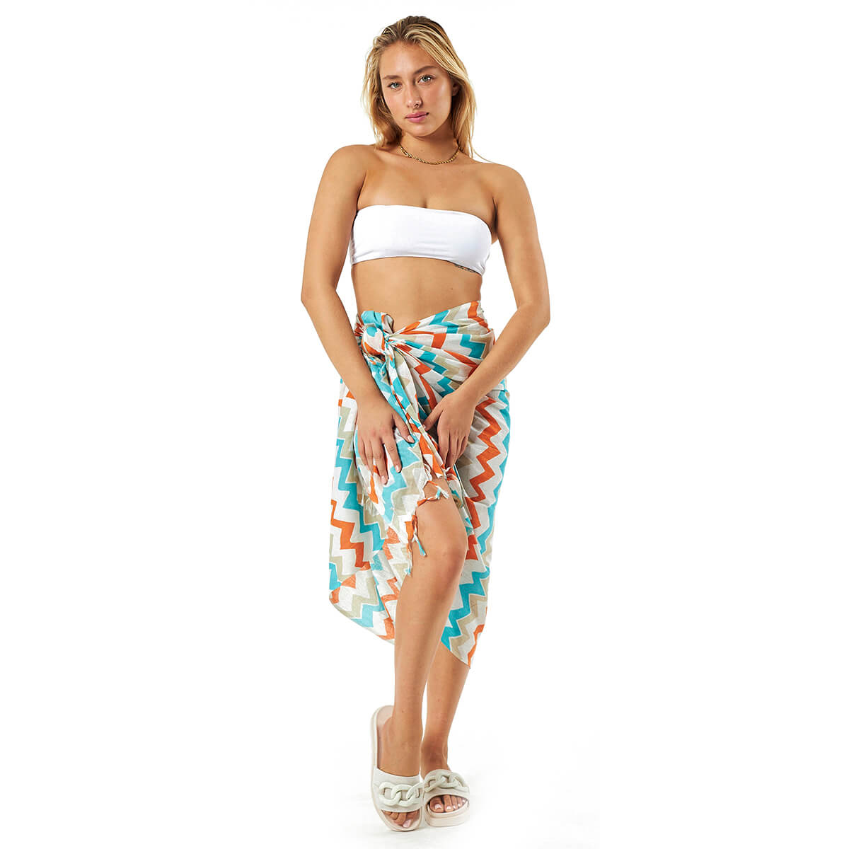 Verde Γυναικείο Παρεο 08-0148 Βαμβακερό Τιρκουάζ