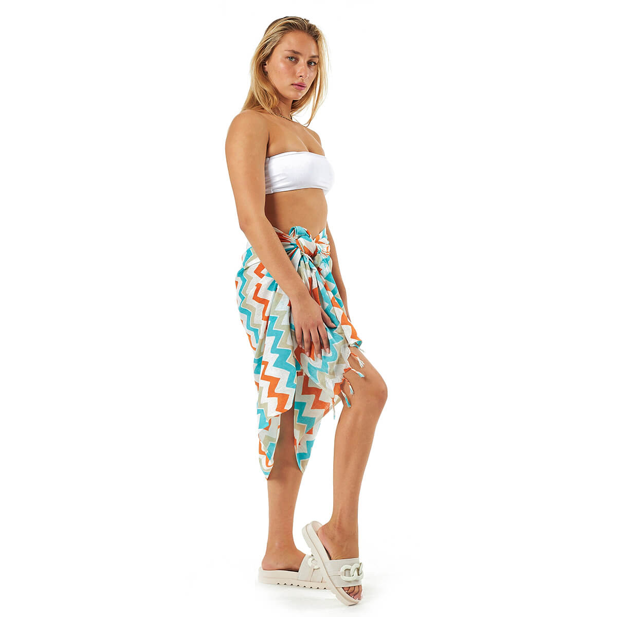 Verde Γυναικείο Παρεο 08-0148 Βαμβακερό Τιρκουάζ