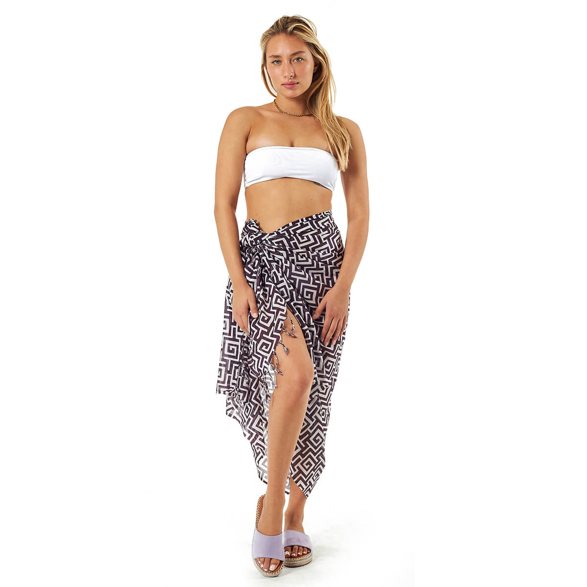 Verde Γυναικείο Παρεο 08-0149 Βαμβακερό Μωβ