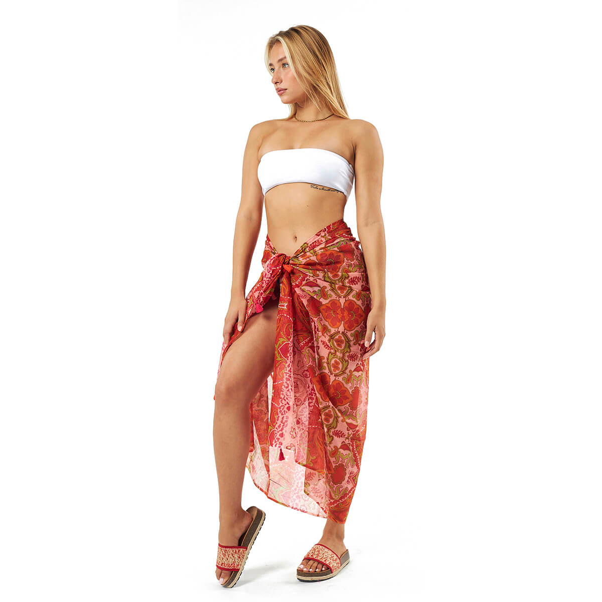 Verde Γυναικείο Παρεο 08-0092 Βαμβακερό Πολύχρωμο