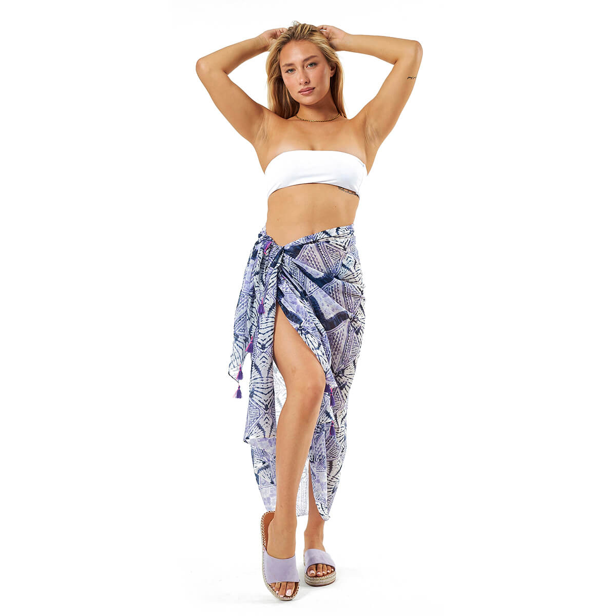 Verde Γυναικείο Παρεο 08-0095 Βαμβακερό Μωβ